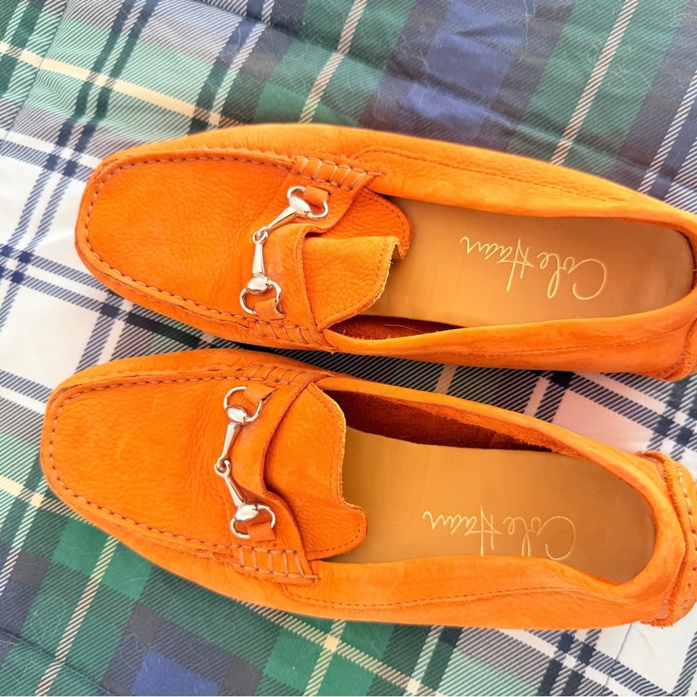 Cole Haan Vibrant Orange Suede Driving Loafers size 6 - Picture 11 of 11